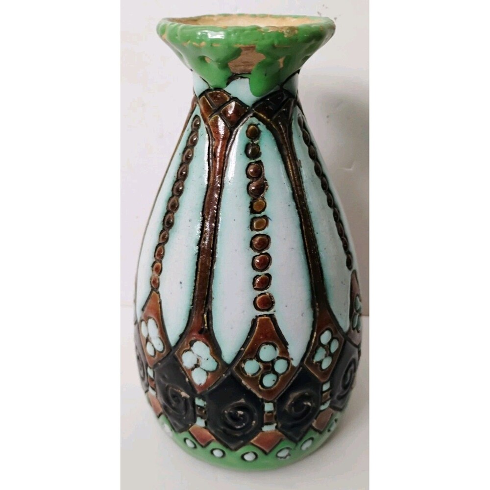 Antique De Distel Amsterdam 8.5" Matte Art Nouveau Vase Model 241 Holland C.1905